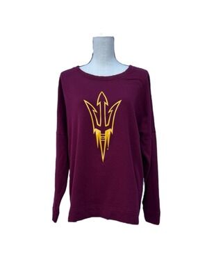Victoria's Secret Pink ASU Sweatshirt Maroon Gold Academia Large
